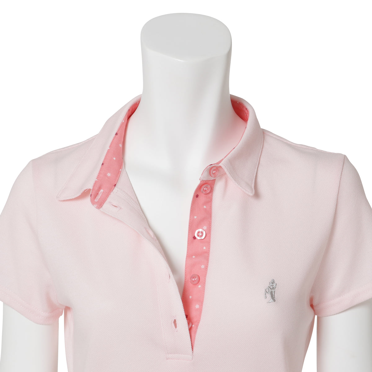 Ladies' Polo Shirt Short Sleeve 100% Cotton -15. Sakura Cherry Blossoms Design Made in Japan FORTUNA Tokyo