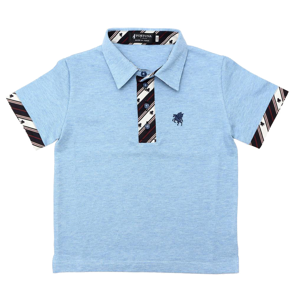 Kid's 100% Organic Cotton Short Sleeve Polo Shirt -13. Miracle Pegasus Design Made in Japan FORTUNA Tokyo