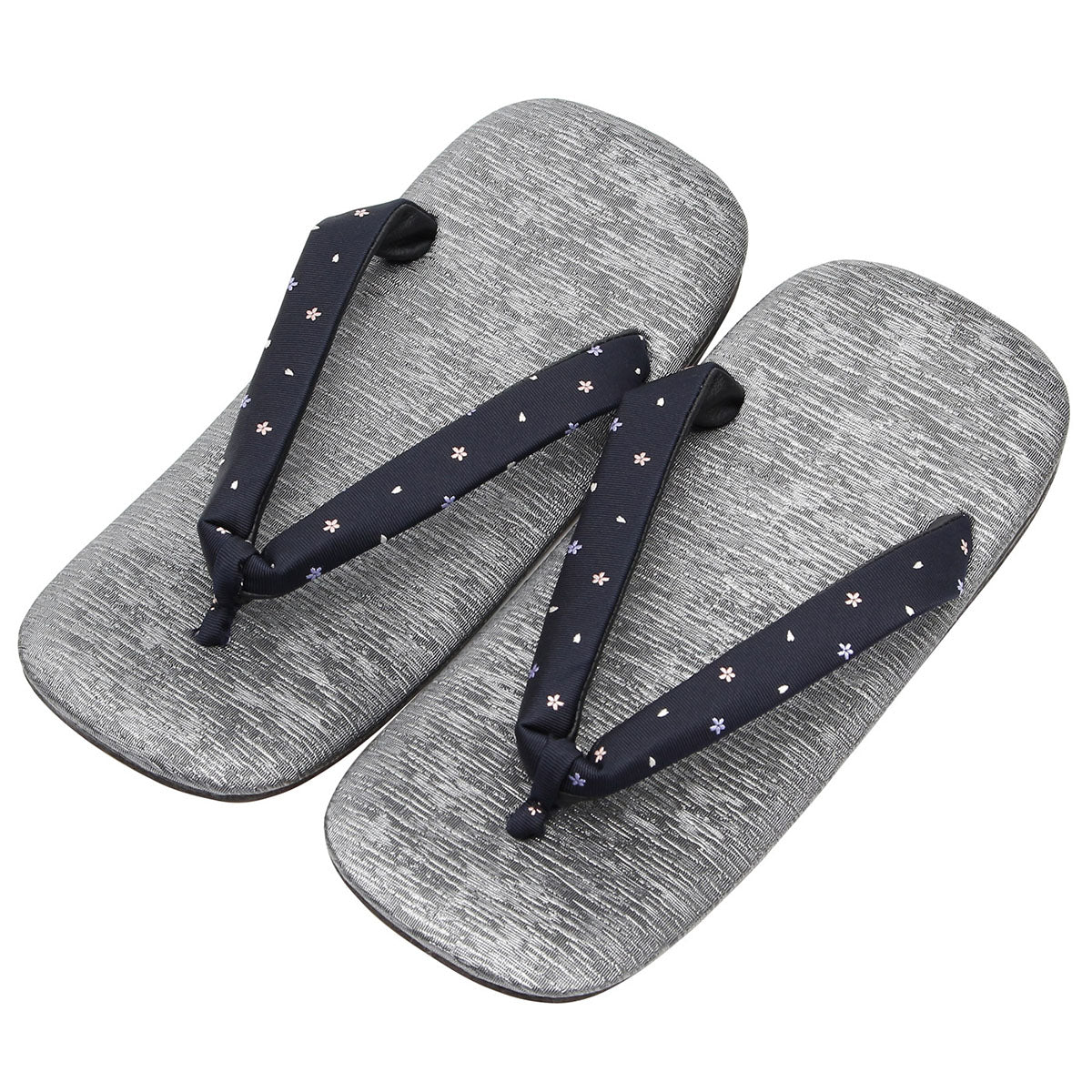 Men's Japanese Leather Soled Geta & Zori Sandals flip-flops Handmade with Silk Thongs -15. Sakura FORTUNA Tokyo