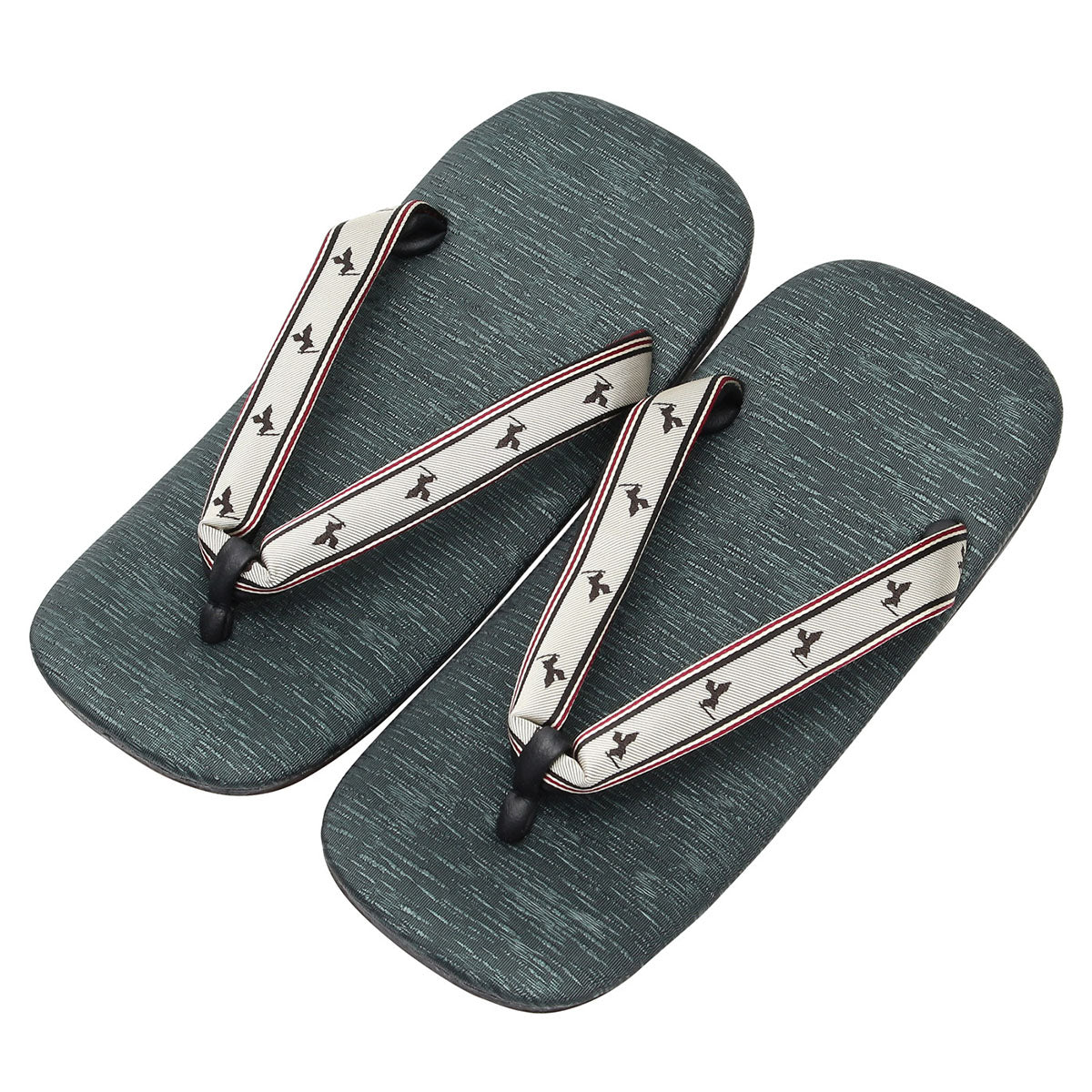 Men's Japanese Leather Soled Geta & Zori Sandals flip-flops Handmade with Silk Thongs -16. Samurai FORTUNA Tokyo