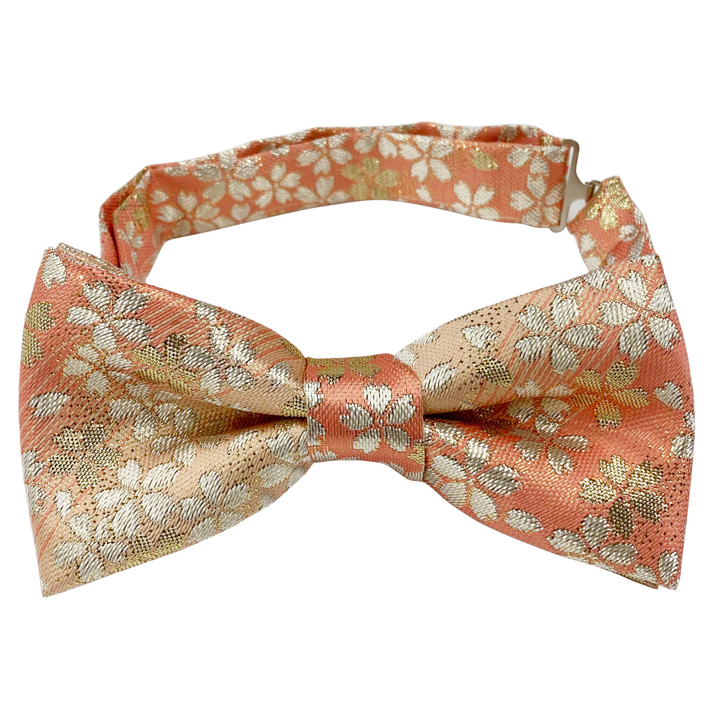 Men’s Pre-Tied Adjustable Butterfly Bow Tie 24. Eternal Beauty Cherry Blossoms Pattern Made in Japan FORTUNA Tokyo