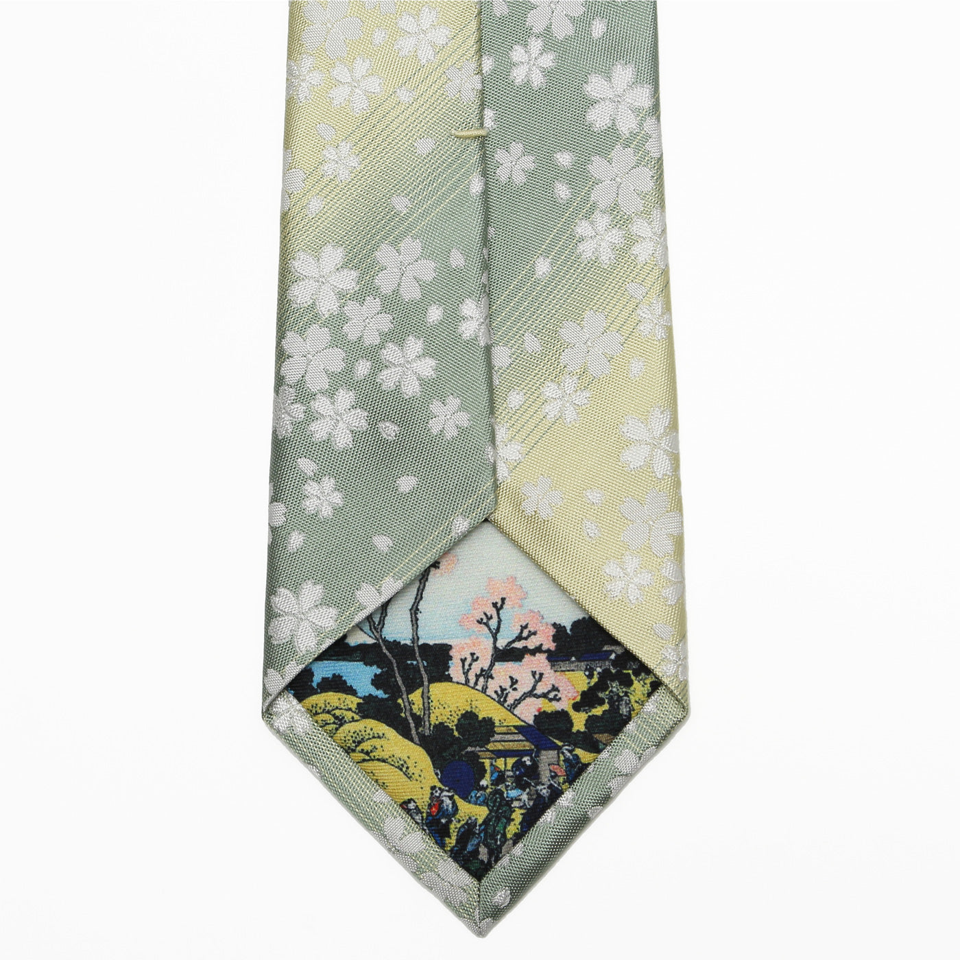 Men’s Jacquard Woven 100% Kyoto Silk Tie -24. Eternal Beauty- Cherry Blossoms Pattern Made in Japan FORTUNA Tokyo
