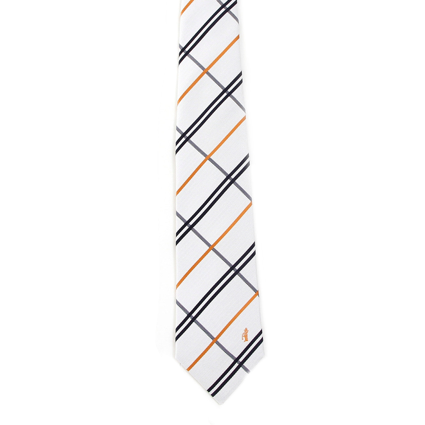 Men’s Jacquard Woven 100% Nishijin Kyoto Silk Tie -05. Chance Check Plaid Pattern Made in Japan FORTUNA Tokyo