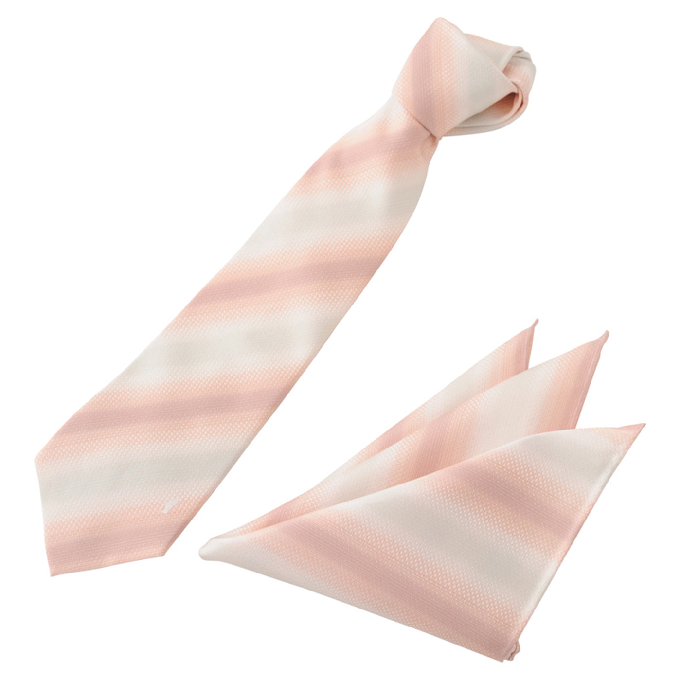 Men’s Silk Wedding Tie & Pocket Square Set -12. Horizon Gradation Pattern Made in Japan FORTUNA Tokyo