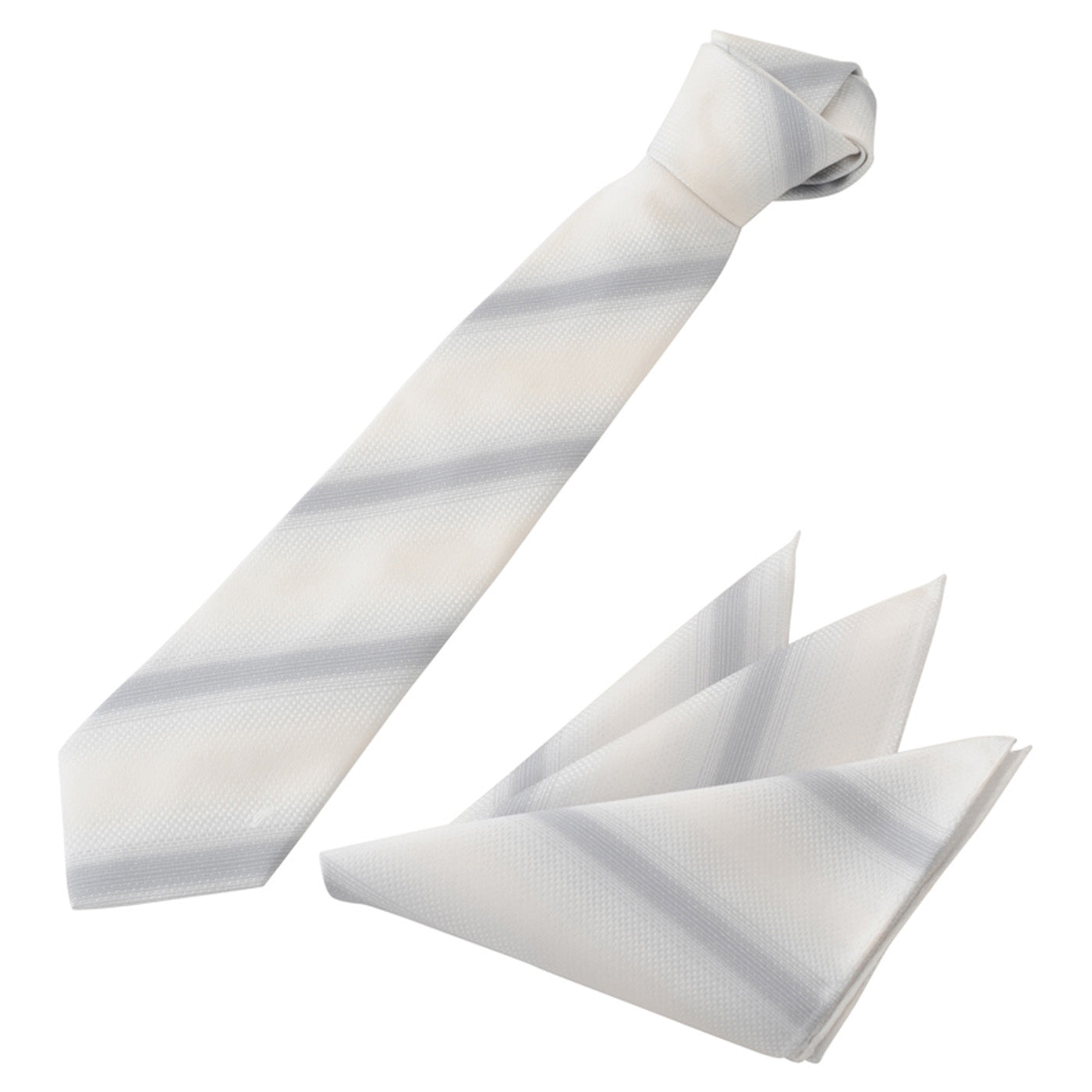 Men’s Silk Wedding Tie & Pocket Square Set -12. Horizon Gradation Pattern Made in Japan FORTUNA Tokyo
