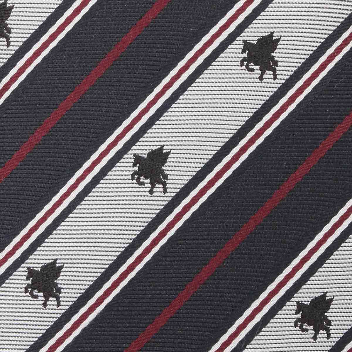 Men’s Jacquard Woven 100% Nishijin Kyoto Silk Tie -13. Miracle Pegasus Striped Pattern Made in Japan FORTUNA Tokyo