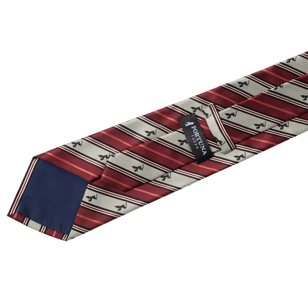 Men’s Jacquard Woven 100% Nishijin Kyoto Silk Tie -16. Samurai Striped Pattern Made in Japan FORTUNA Tokyo