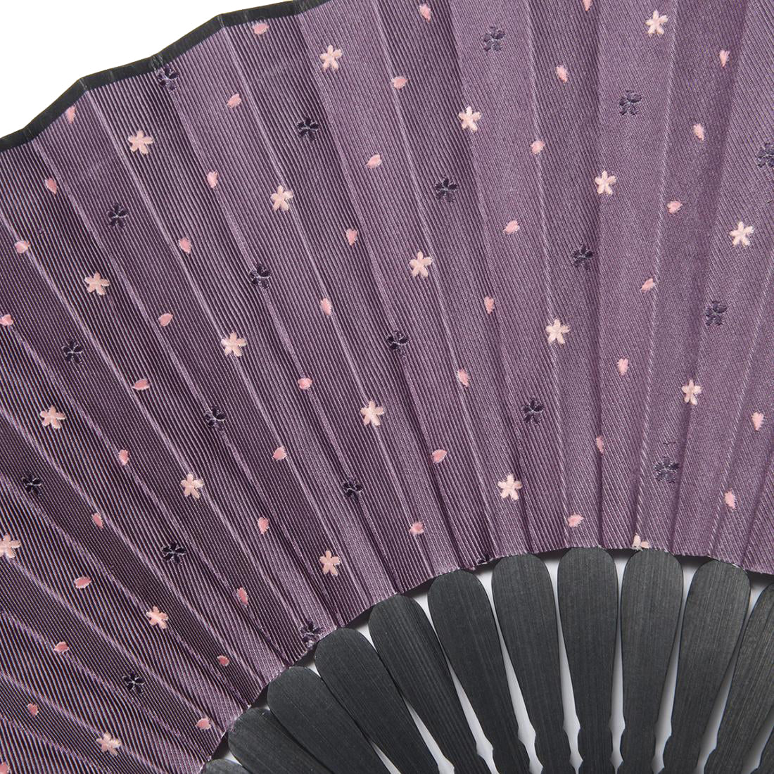 Hand Made Japanese Folding Fan -15.Sakura Cherry Blossoms Pattern with Silk & Bamboo Made in Japan FORTUNA Tokyo