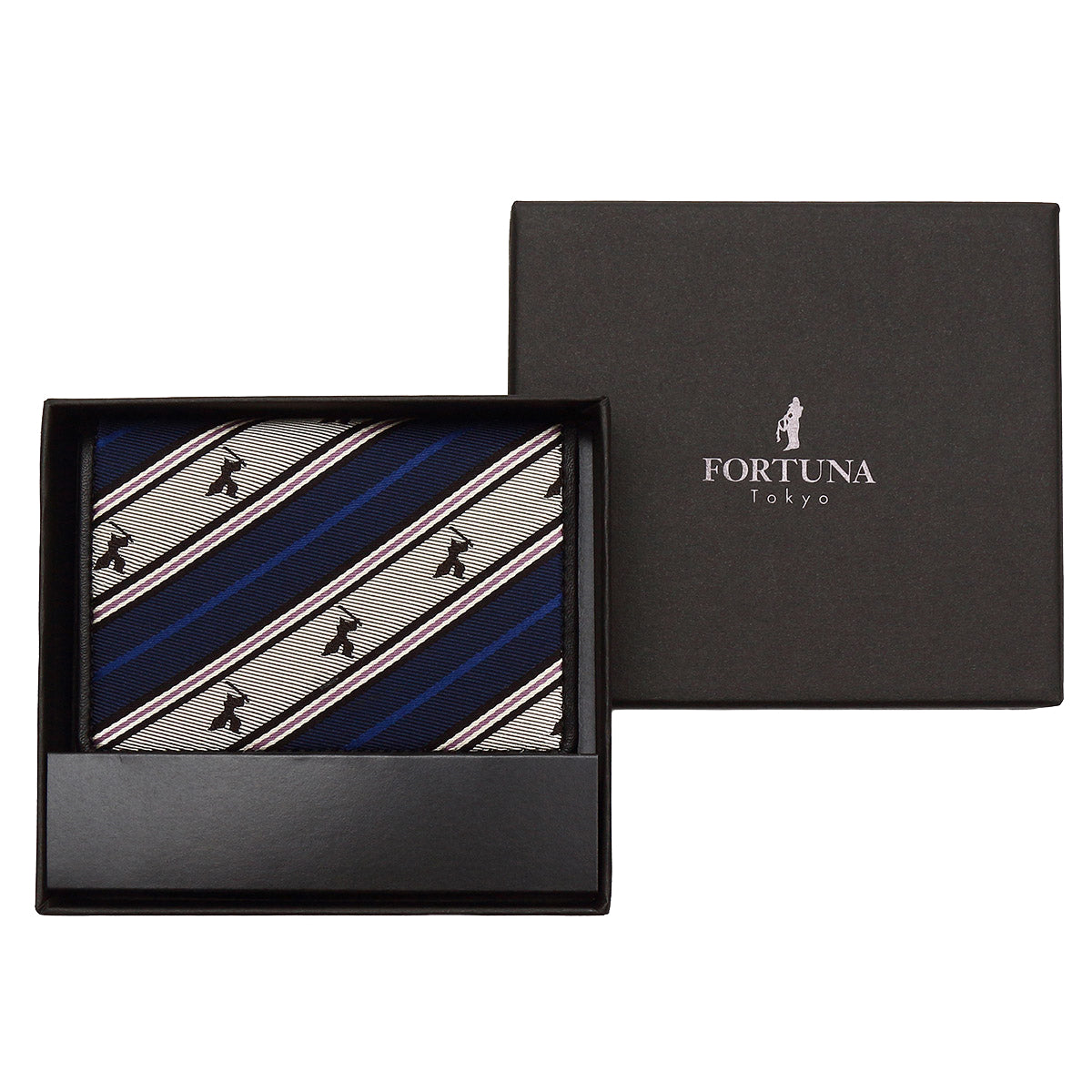 Hand Made Business Card Case Jacquard Woven Silk Genuine Leather Made in Japan FORTUNA Tokyo