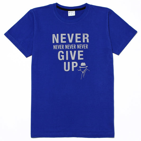 Disinfecting Cloth T Shirt Unisex 100% Cotton -Never Give Up- Made in Japan FORTUNA Tokyo