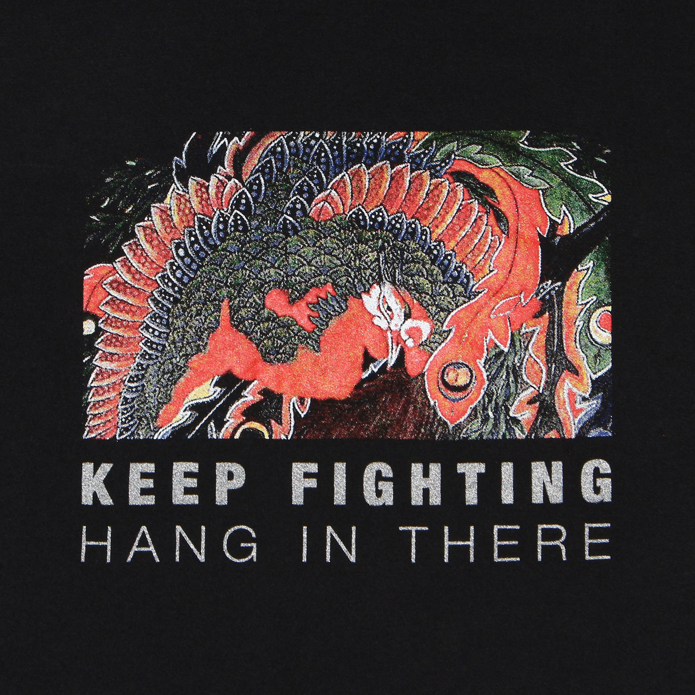 Disinfecting Cloth T Shirt Unisex 100% Cotton -Keep Fighting- Black Made in Japan FORTUNA Tokyo