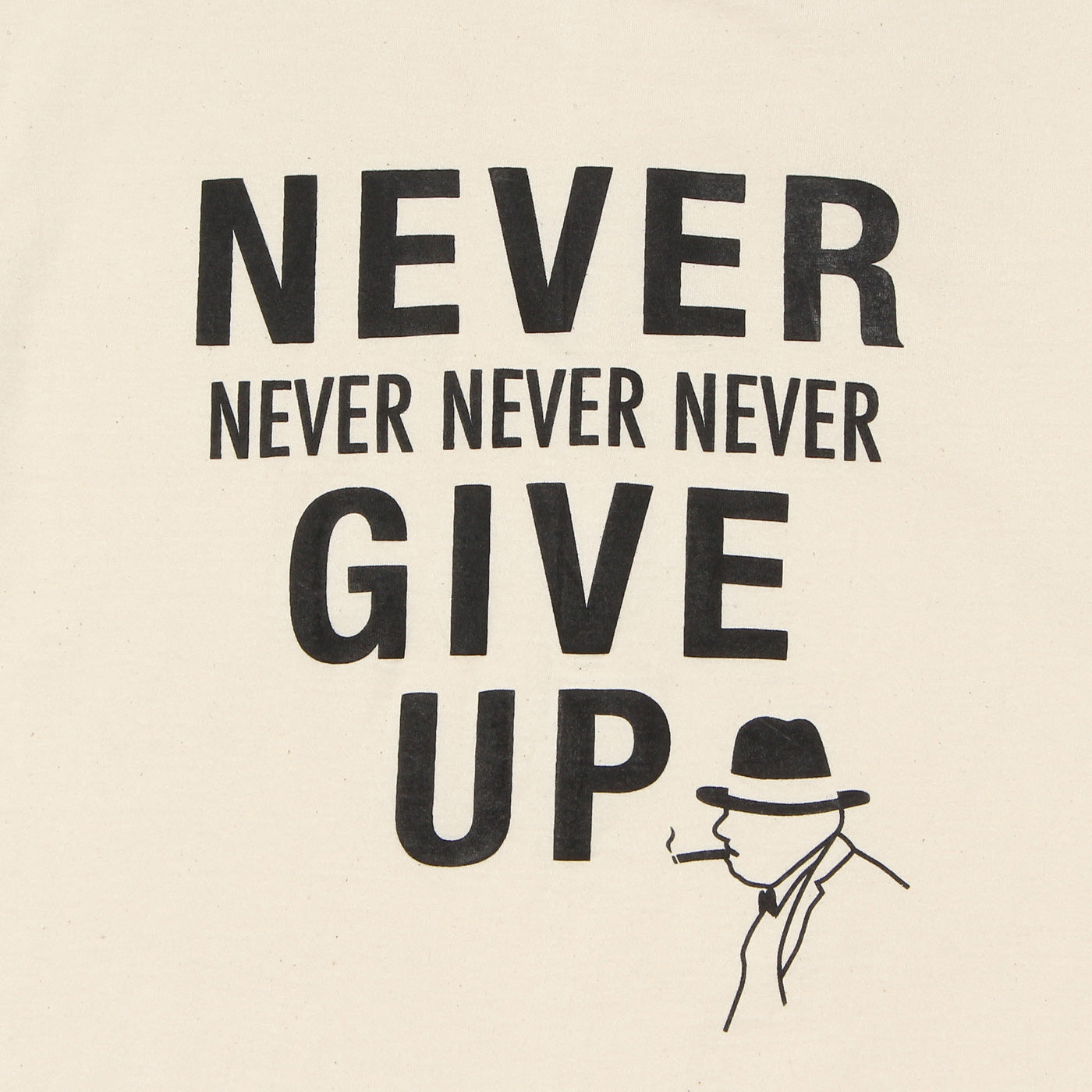 Disinfecting Cloth T Shirt Unisex 100% Cotton -Never Give Up- Made in Japan FORTUNA Tokyo