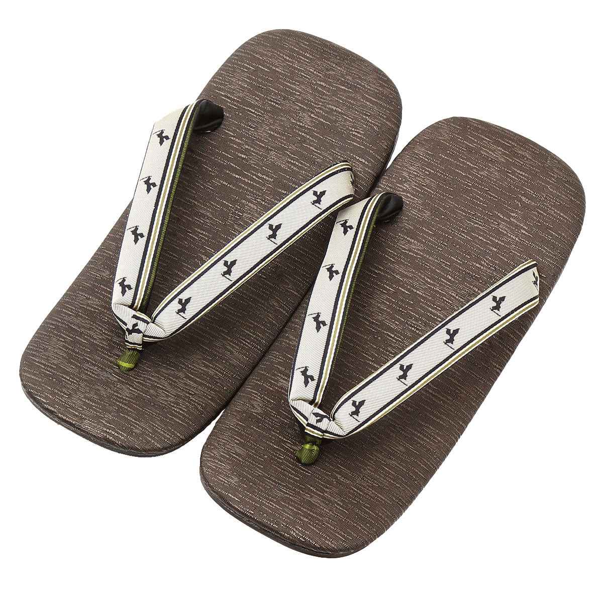 Men's Japanese Leather Soled Geta & Zori Sandals flip-flops Handmade with Silk Thongs -16. Samurai FORTUNA Tokyo