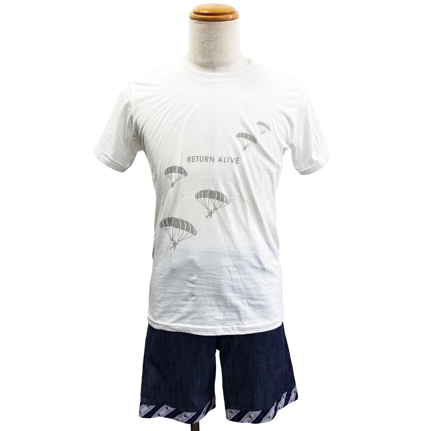 Disinfecting Cloth T Shirt Unisex 100% Cotton -Return Alive- White Made in Japan FORTUNA Tokyo