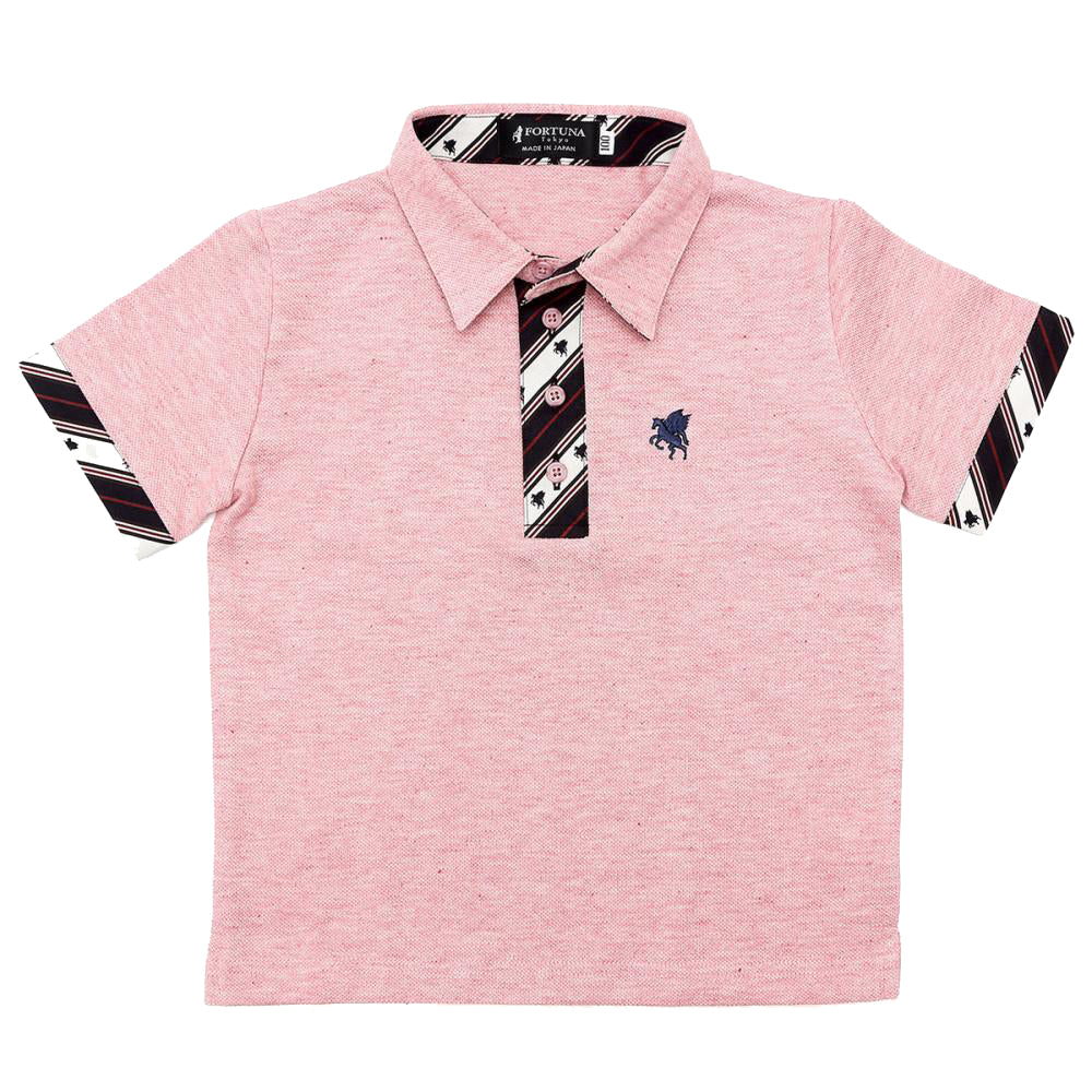 Kid's 100% Organic Cotton Short Sleeve Polo Shirt -13. Miracle Pegasus Design Made in Japan FORTUNA Tokyo