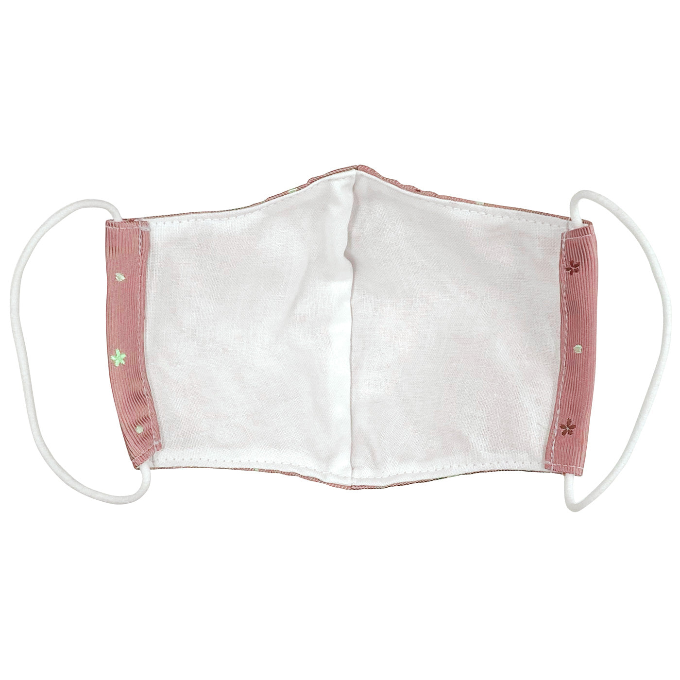 Washable Silk Face Mask Reusable Unisex -15. Sakura Cherry Blossoms Pattern Medium Made in Japan FORTUNA Tokyo