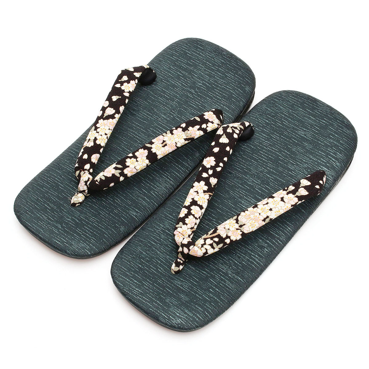 Men's Japanese Leather Soled Geta & Zori Sandals flip-flops Handmade -Sakura Cherry Blossoms FORTUNA Tokyo